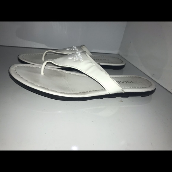 Prada Patent Logo Thong Sandals - Picture 3 of 5